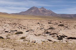 Volcano and old lava, Atacama.