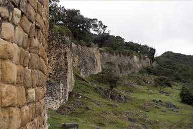 Spectacular fortress on 3000m, 600m of a defensive structure, walls of 19m of hight. Kuelap, Chachapoyas, Amazonas, Peru