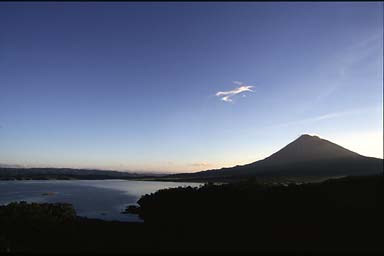 El Arenal lake and volcano 1999.